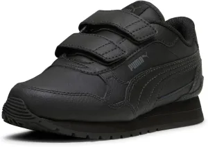PUMA ST Runner Hook and Loop Sneaker, Black-Shadow Gray, 3 US Unisex Little Kid