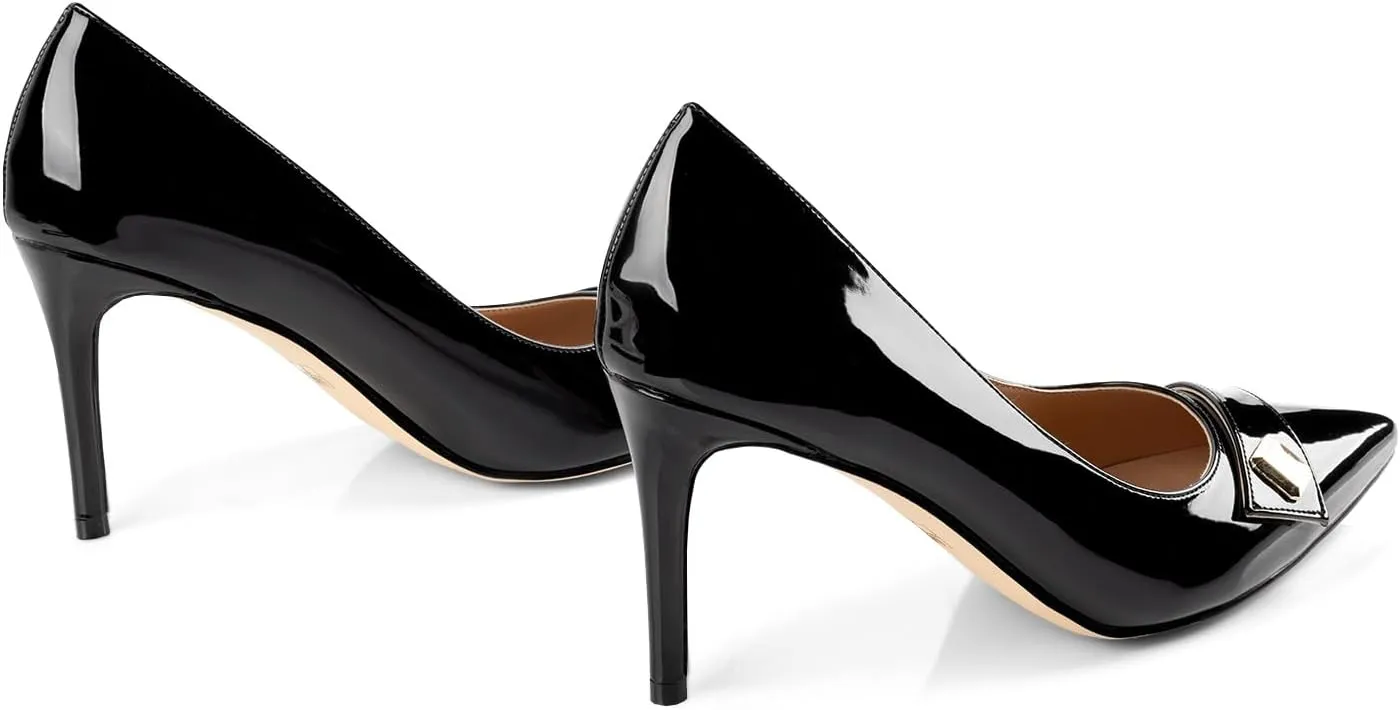 Pumps Shoes Women Stiletto High Heels Pointed Closed Toe Work Heel Elegant Shoe for Womens Dressy Wedding Business Classic Basic