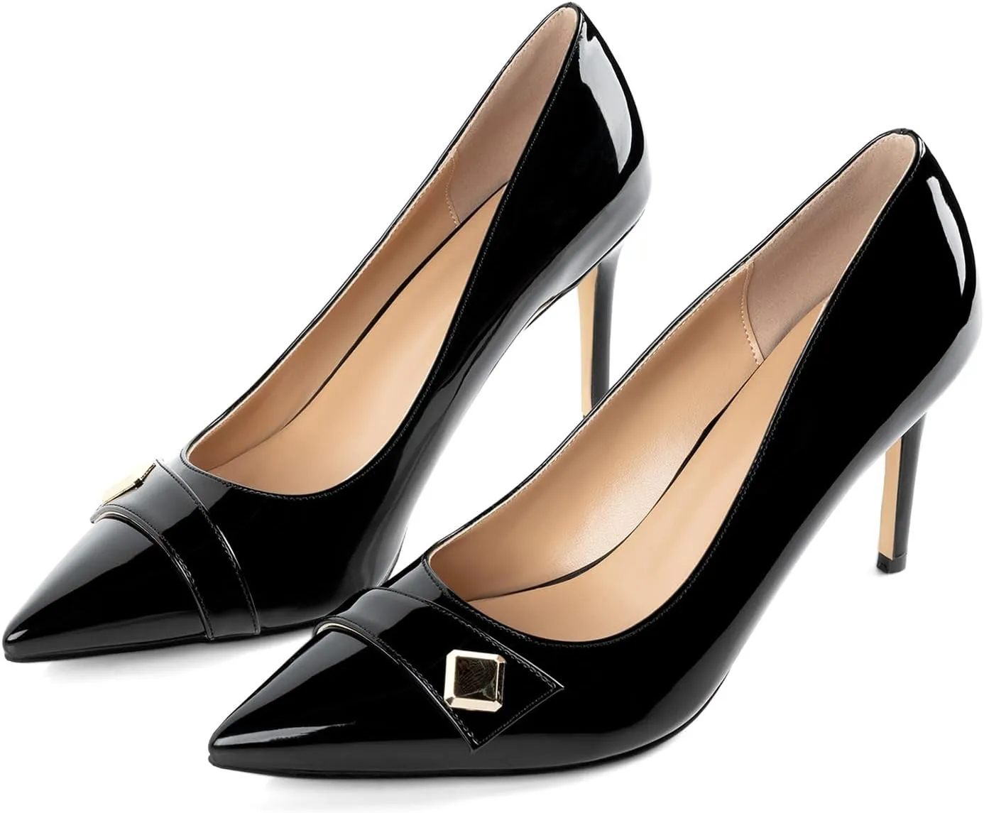Pumps Shoes Women Stiletto High Heels Pointed Closed Toe Work Heel Elegant Shoe for Womens Dressy Wedding Business Classic Basic