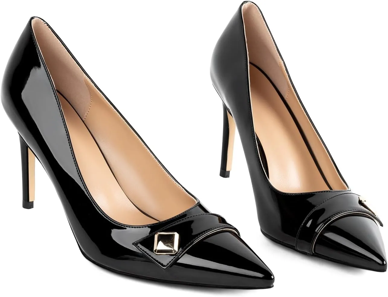 Pumps Shoes Women Stiletto High Heels Pointed Closed Toe Work Heel Elegant Shoe for Womens Dressy Wedding Business Classic Basic