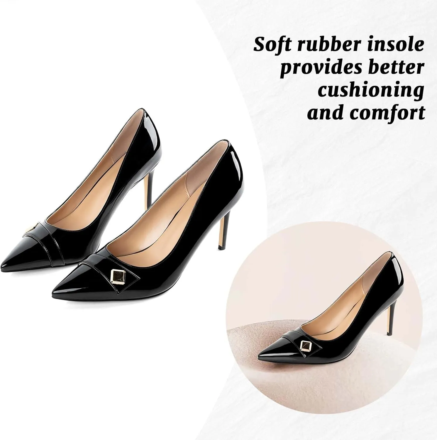 Pumps Shoes Women Stiletto High Heels Pointed Closed Toe Work Heel Elegant Shoe for Womens Dressy Wedding Business Classic Basic