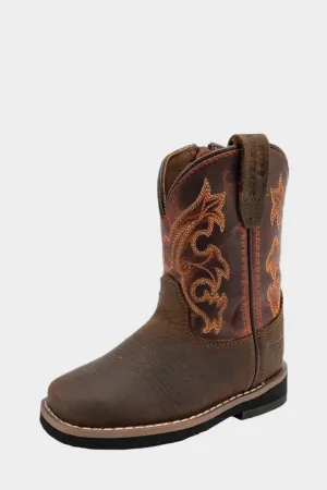 Pure Western Toddler’s Barrett Boot - DARK BROWN/RUST