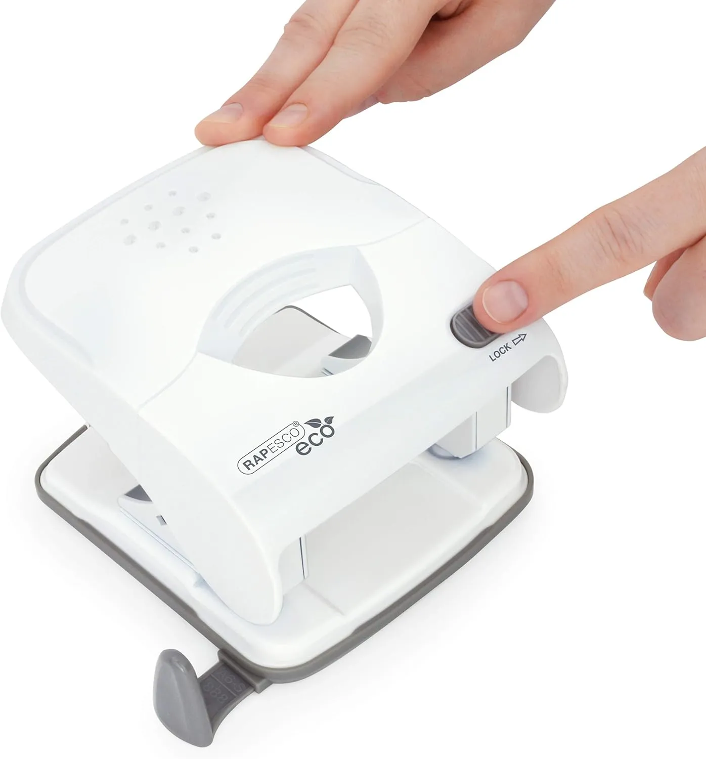 Rapesco 1526 ECO X5-40ps Less Effort 2 Hole Punch, 40 Sheet Capacity, Soft White