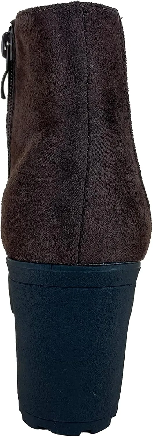 REVOL Women's Melanie Second Chunky Heeled Lace Up Ankle Bootie Combat Boot