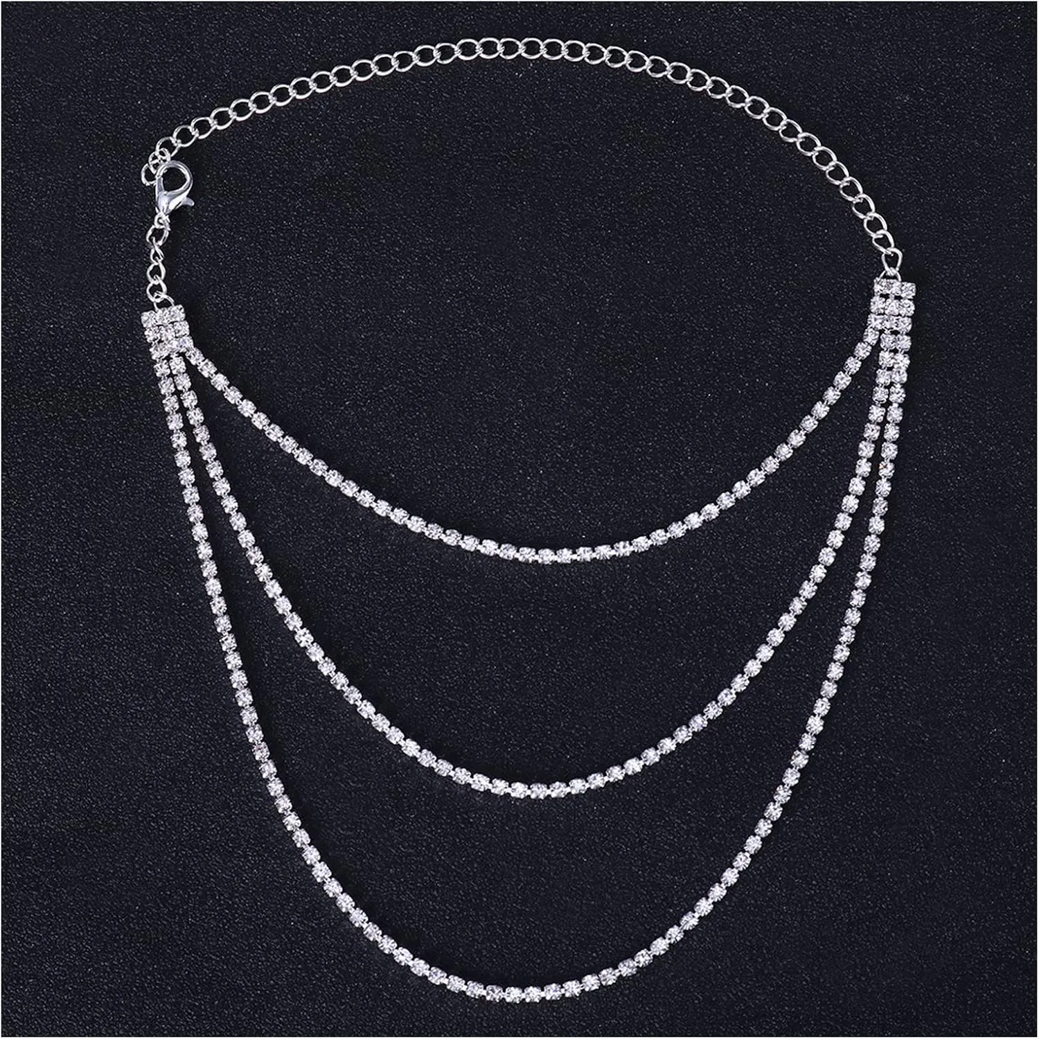 Rhinestone Tassel Anklet High Heel Decor Ankle Chain Crystal Foot Bracket Chain High Heel Accessories for Women