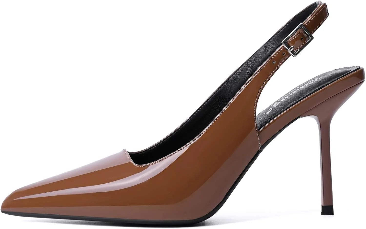 RIBONGZ Sexy Slingback Pumps Elegant Dressy Heels for Women Closed Toe Pointy High Heels Wedding Bride Prom Party Evening Shoes