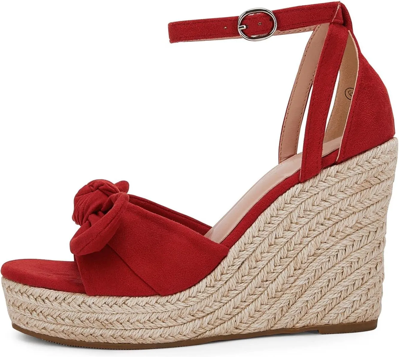 Rilista Womens Wedge Platform Sandals Cute Bowknot Open Toe Espadrille High Heels Buckle Ankle Strap Summer Shoes