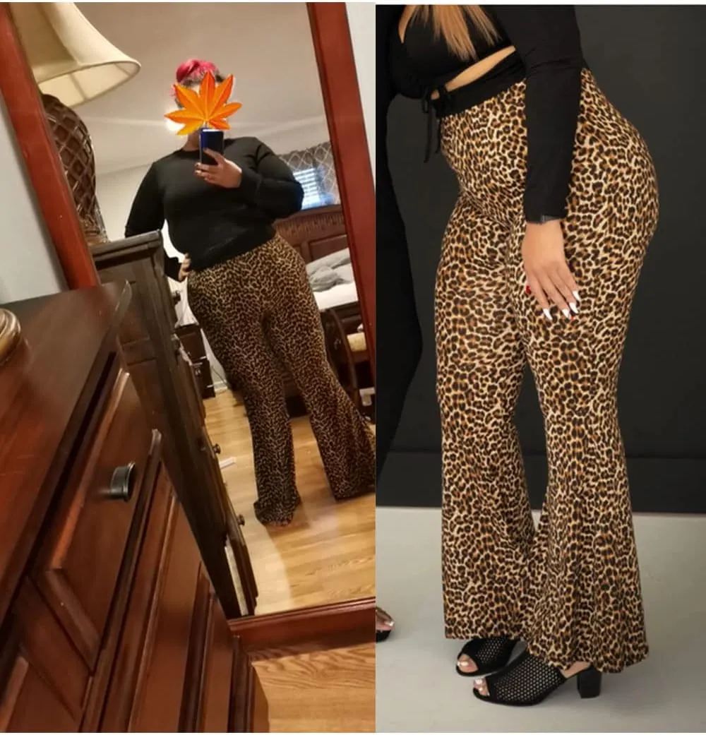 RITERA Plus Size Pants for Women Long Flared Pants Oversized Boot Cut Leggings Tummy Control Bell-Bottoms Basic Tight