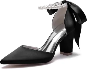 Roimaash Elegant Peep Toe Wedding Sandals Criss Cross Block High Heels