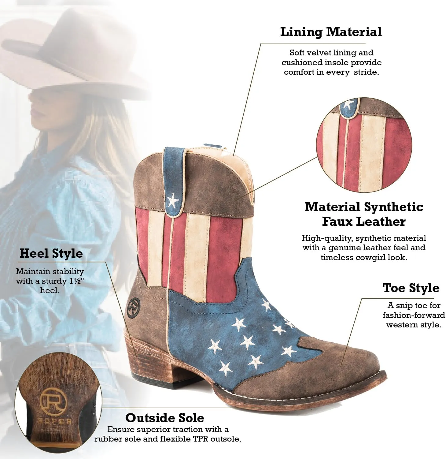 ROPER Women's Flotus Western Boot