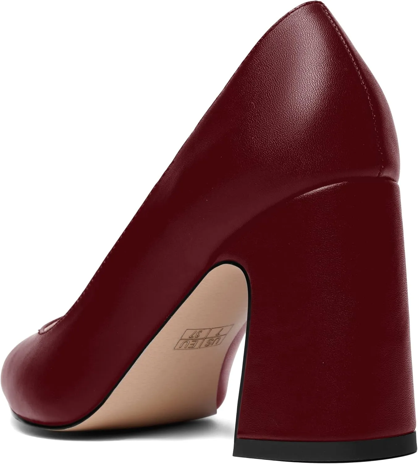 ROSERWISH Womens Sexy Elegant Pointed Toe Slip On Matte Wedding Block High Heel Pumps Dressy Shoes 3.5 Inch