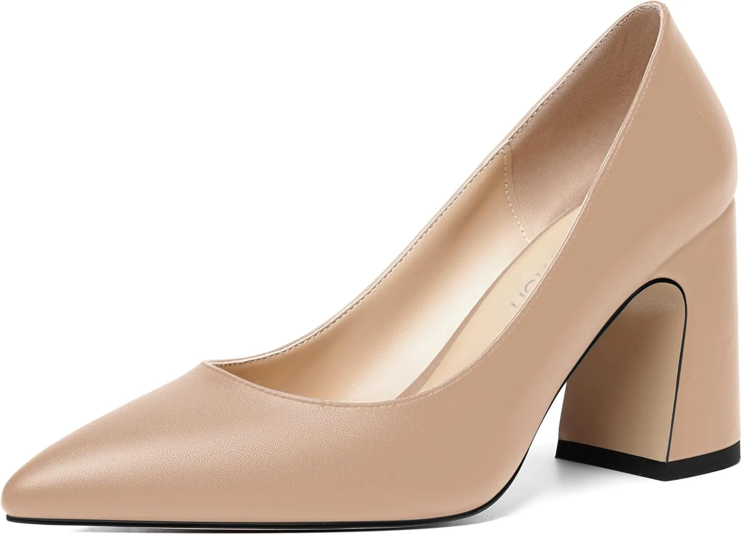 ROSERWISH Womens Sexy Elegant Pointed Toe Slip On Matte Wedding Block High Heel Pumps Dressy Shoes 3.5 Inch