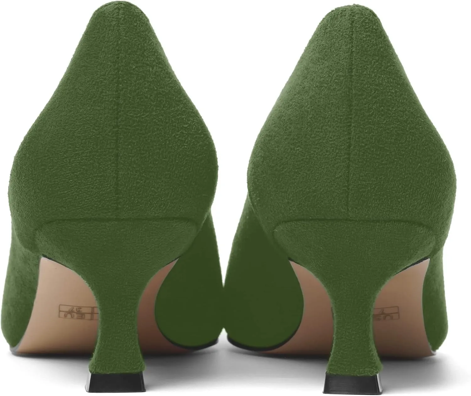 ROSERWISH Womens Slip On Casual Office Suede Pointed Toe Elegant Kitten Low Heel Pumps Dress Shoes 2 Inch