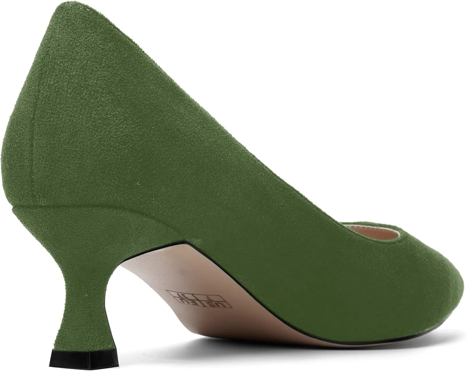 ROSERWISH Womens Slip On Casual Office Suede Pointed Toe Elegant Kitten Low Heel Pumps Dress Shoes 2 Inch