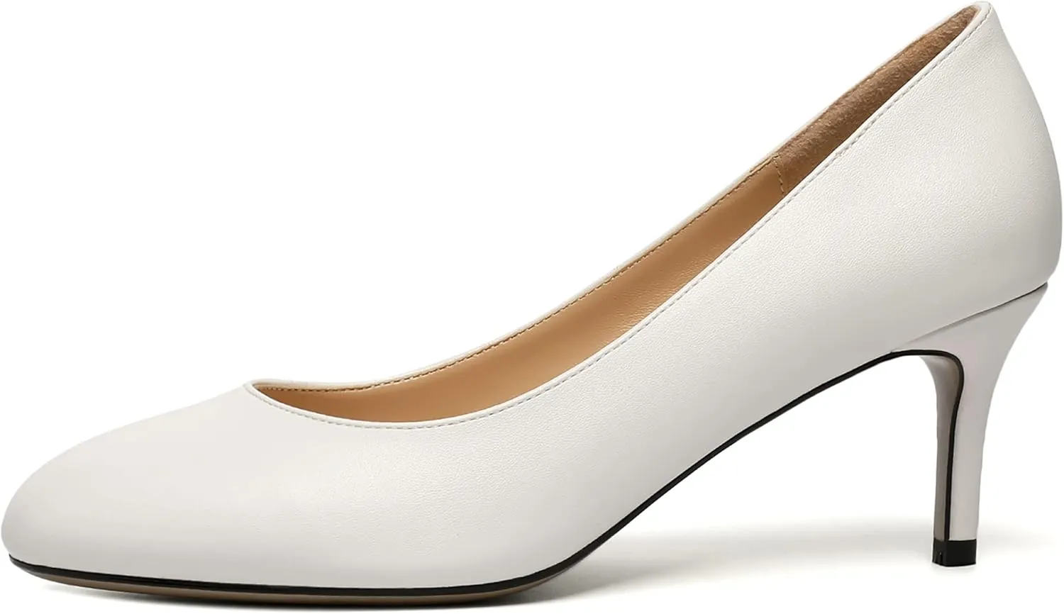 ROSERWISH Womens Slip On Wedding Party Round Toe Sexy Elegant Stiletto Mid Heel Pumps Dress Shoes 2.5 Inch