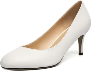 ROSERWISH Womens Slip On Wedding Party Round Toe Sexy Elegant Stiletto Mid Heel Pumps Dress Shoes 2.5 Inch