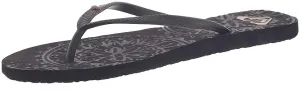Roxy womens Roxy Antilles Flip Flop Sandal, Black 3, 9 US