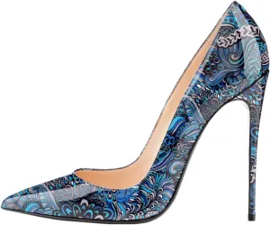 SAMMITOP Women's Pointed Toe High Heel Pumps 10cm Classic Stiletto Suede Shoes