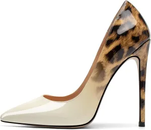 SAMMITOP Women's Pointed Toe High Heel Pumps 10cm Classic Stiletto Suede Shoes