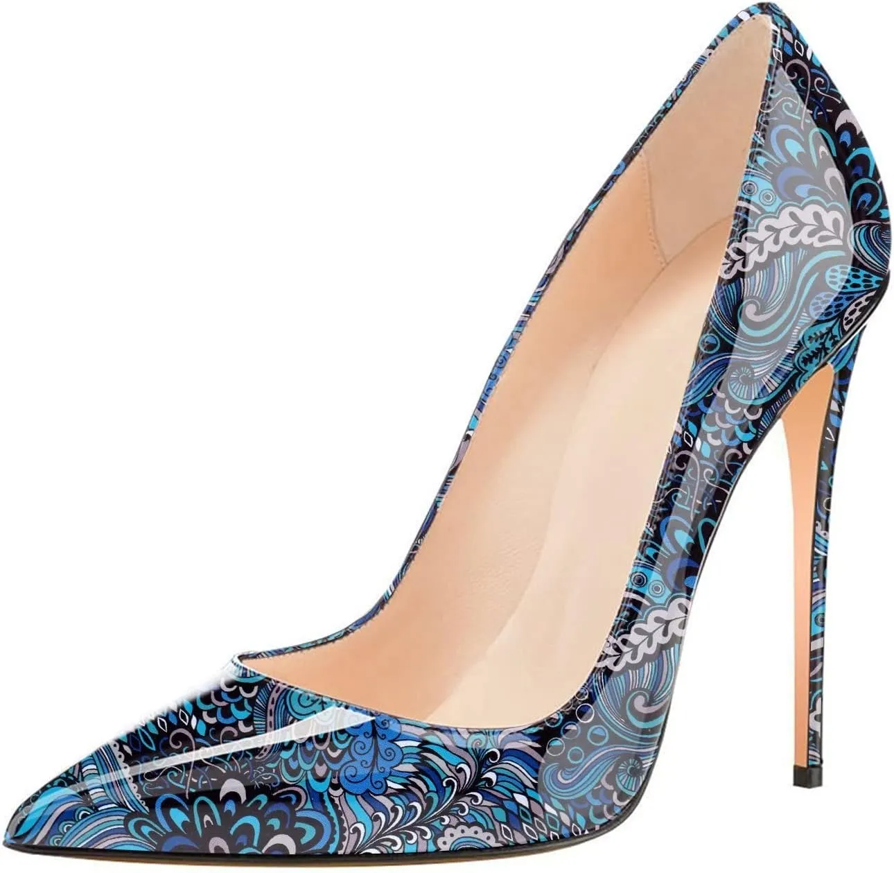 SAMMITOP Women's Pointed Toe High Heel Pumps 10cm Classic Stiletto Suede Shoes