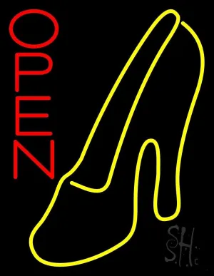 Sandal High Heel Logo Open LED Neon Sign 24 x 31 - inches, Black Square Cut Acrylic Backing, with Dimmer - Bright and Premium built indoor LED Neon Sign for store interior Décor, Storefront.