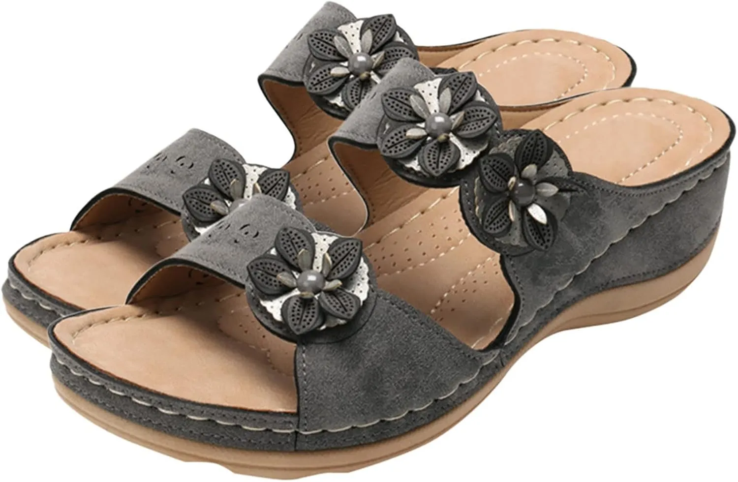 Sandals for Women Dressy, Summer Sandals for Women Strappy Platform Sandals Close Toe Wedge Shoes Comfy Sandals