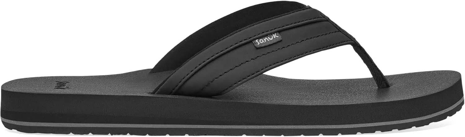 Sanuk Mens Ziggy ST | Flip Flops for Men | Mens Sandals | Beach Sandals | Water Friendly & Lightweight | Comfort Footbed