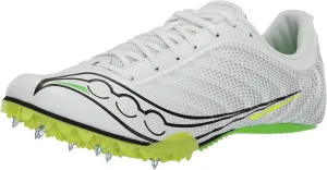 Saucony Men's Spitfire 5 Cross Country Running Shoe Sneaker, White/Slime, 11.5