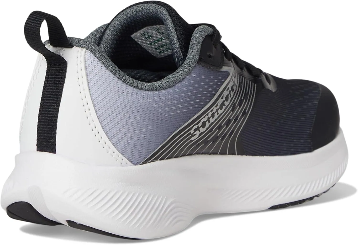 Saucony Ride Kidz Sneaker, Black/White, 5 US Unisex Big Kid