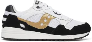 Saucony Unisex Shadow 5000 Sneaker, White/Black/Gold, 9 US Men