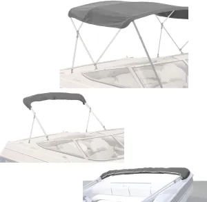 SavvyCraft 3 Bow Bimini Top Replacement Canvas Cover, Durable Marine Grade Canvas Boat Canopy with Storage Boot/Without Frame, 3 Bow 72" L 91"-96" W Grey Color