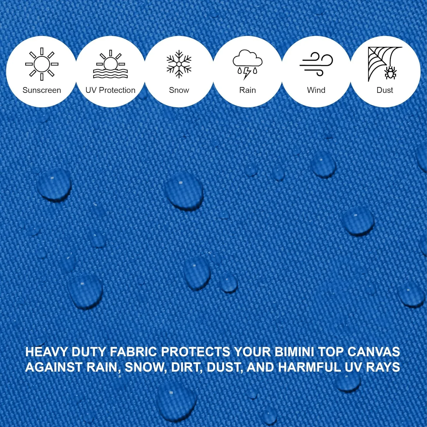 SavvyCraft 4 Bow Bimini Top Replacement Cover 9 Colors Options 8ft and 10ft Long, Durable Marine Grade Canvas Sun Shade Boat Canopy, Easy Install Zipper Sleeves, Replacement Canvas Only No Fram