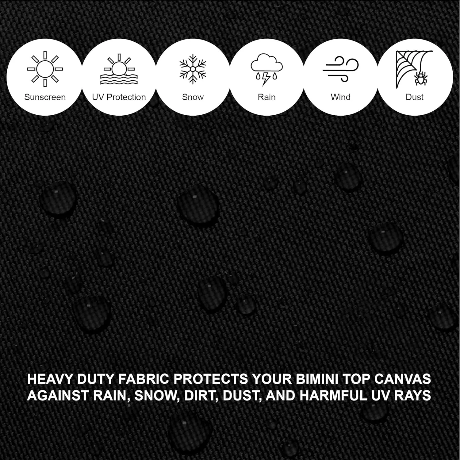 SavvyCraft 4 Bow Bimini Top Replacement Cover 9 Colors Options 8ft and 10ft Long, Durable Marine Grade Canvas Sun Shade Boat Canopy, Easy Install Zipper Sleeves, Replacement Canvas Only No Fram