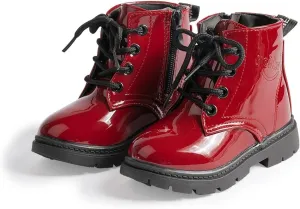 Sawimlgy Toddler Boys Girls Classic Hiking Boots PU Leather Outdoor Four Seasons Ankle Sneaker High Top Durable Rubber Sole Casual Shoes