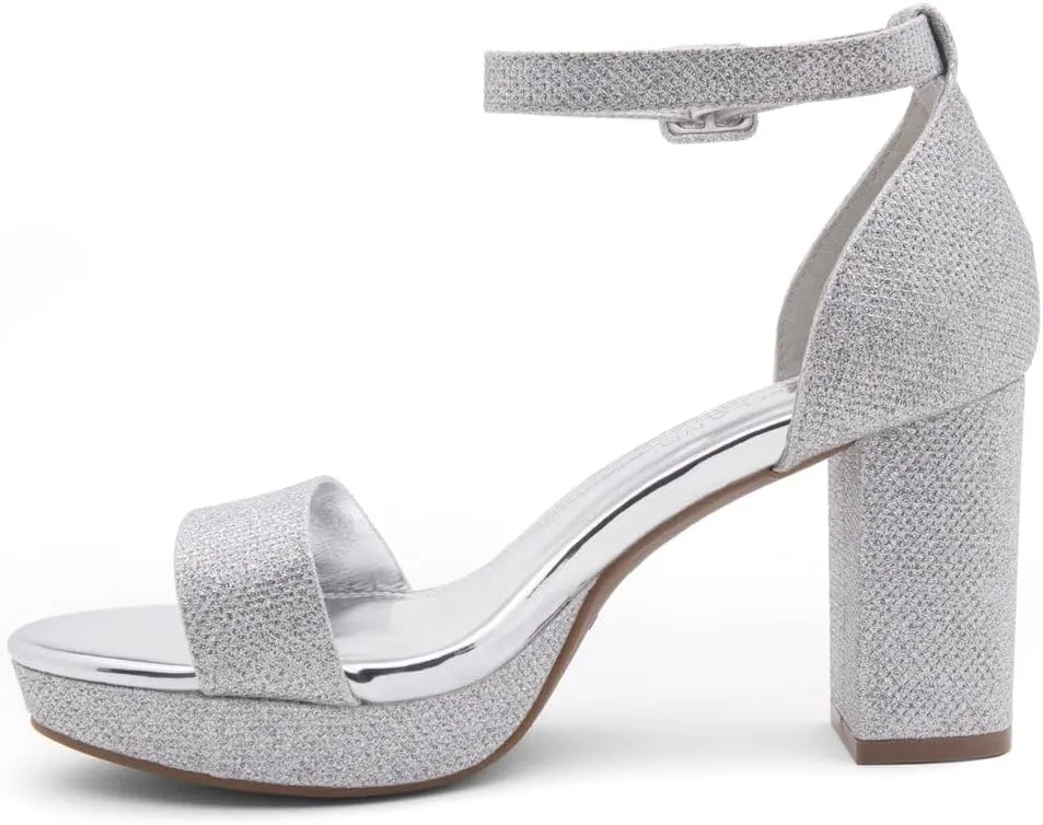 Shoe Land SL-Cabrini Women's Platform Heels, Open Toe Chunky Block Heeled Sandals with Ankle Strap – Dressy High Heel Sandals for Prom, Wedding, and Party