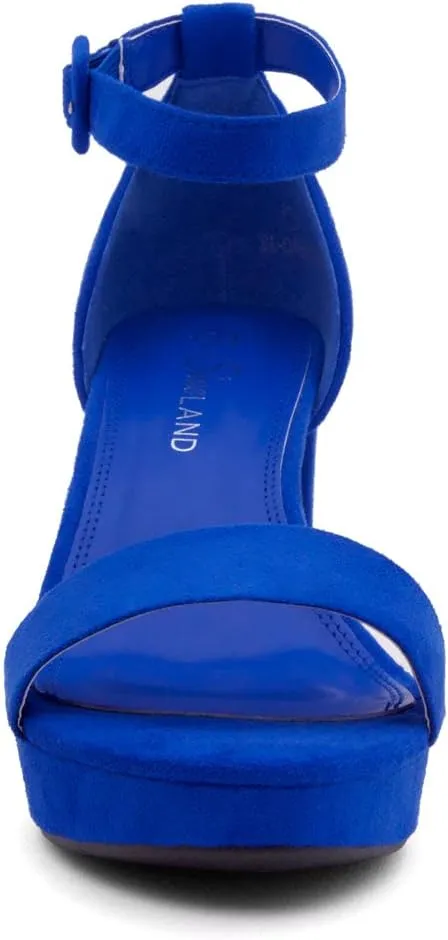 Shoe Land SL-Cabrini Women's Platform Heels, Open Toe Chunky Block Heeled Sandals with Ankle Strap – Dressy High Heel Sandals for Prom, Wedding, and Party