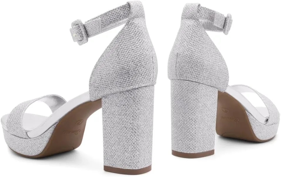 Shoe Land SL-Cabrini Women's Platform Heels, Open Toe Chunky Block Heeled Sandals with Ankle Strap – Dressy High Heel Sandals for Prom, Wedding, and Party