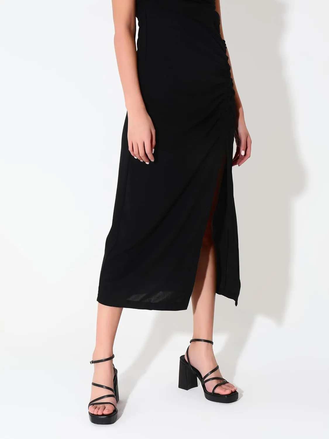 Shoe'N Tale Platform Heels for Women Strappy Block Chunky Heels Square Toe Ankle Buckle Sandals