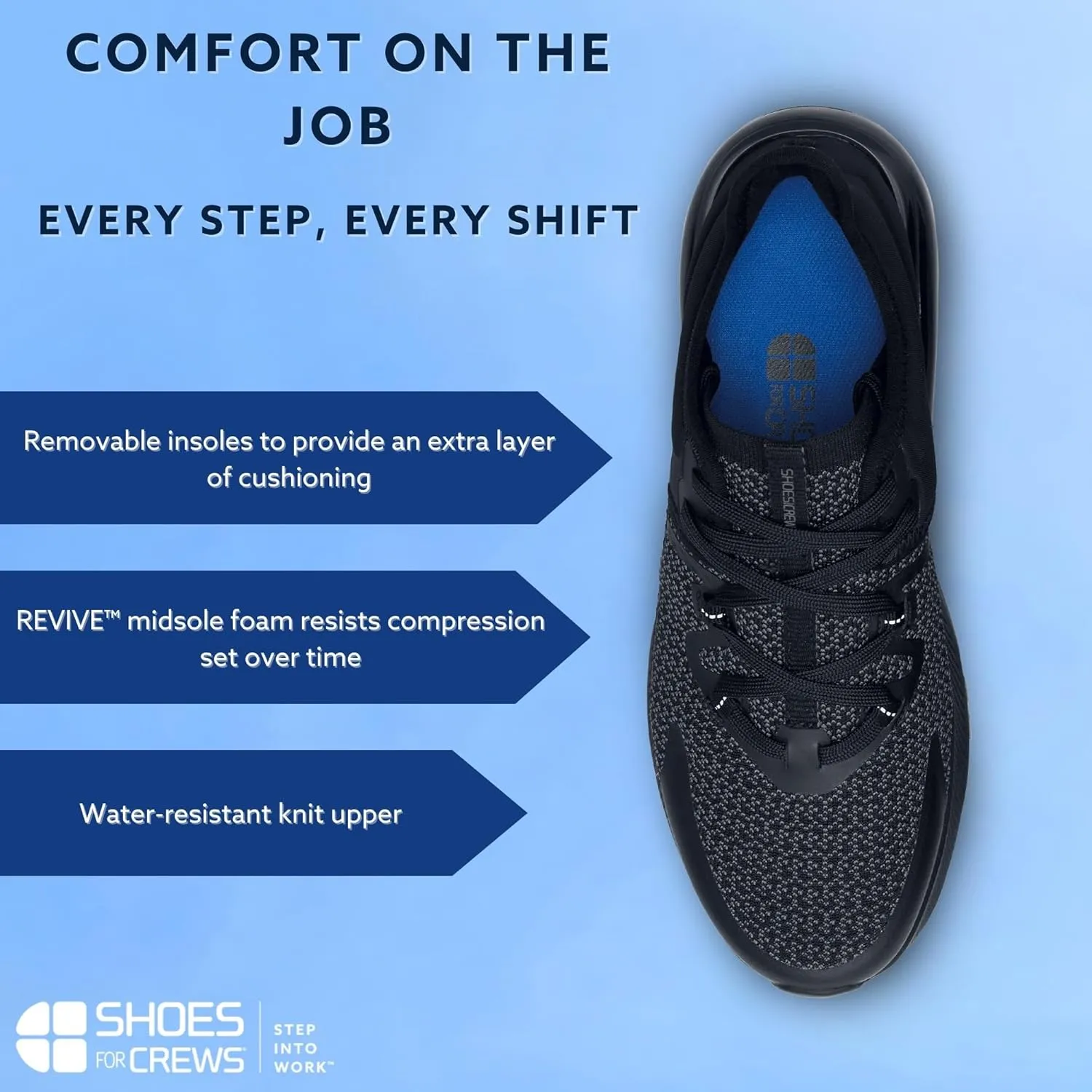 Shoes for Crews Brakly, Men's, Women's, Unisex Slip Resistant Work Shoes, Water Resistant Sneakers, Black or Black/Red