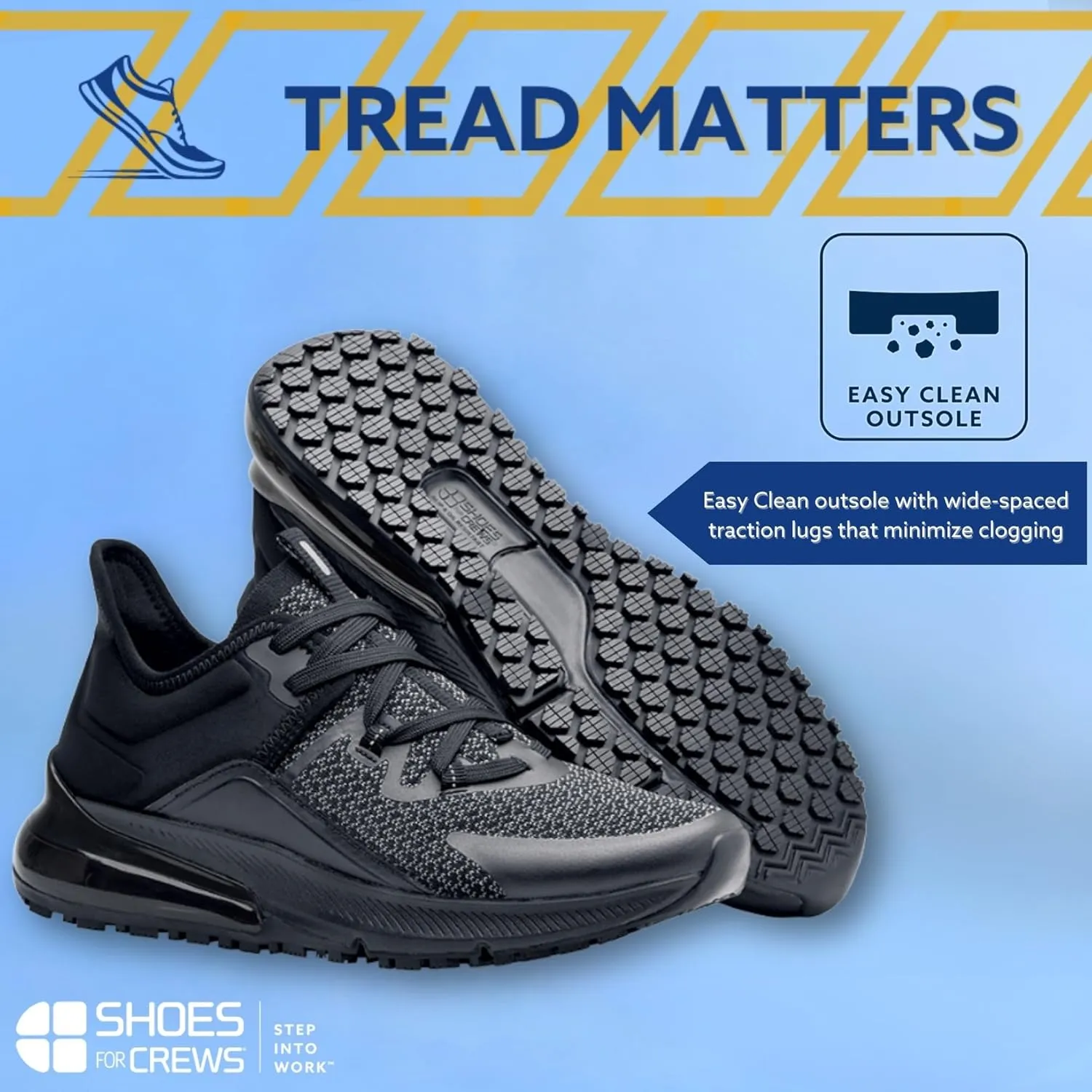 Shoes for Crews Brakly, Men's, Women's, Unisex Slip Resistant Work Shoes, Water Resistant Sneakers, Black or Black/Red