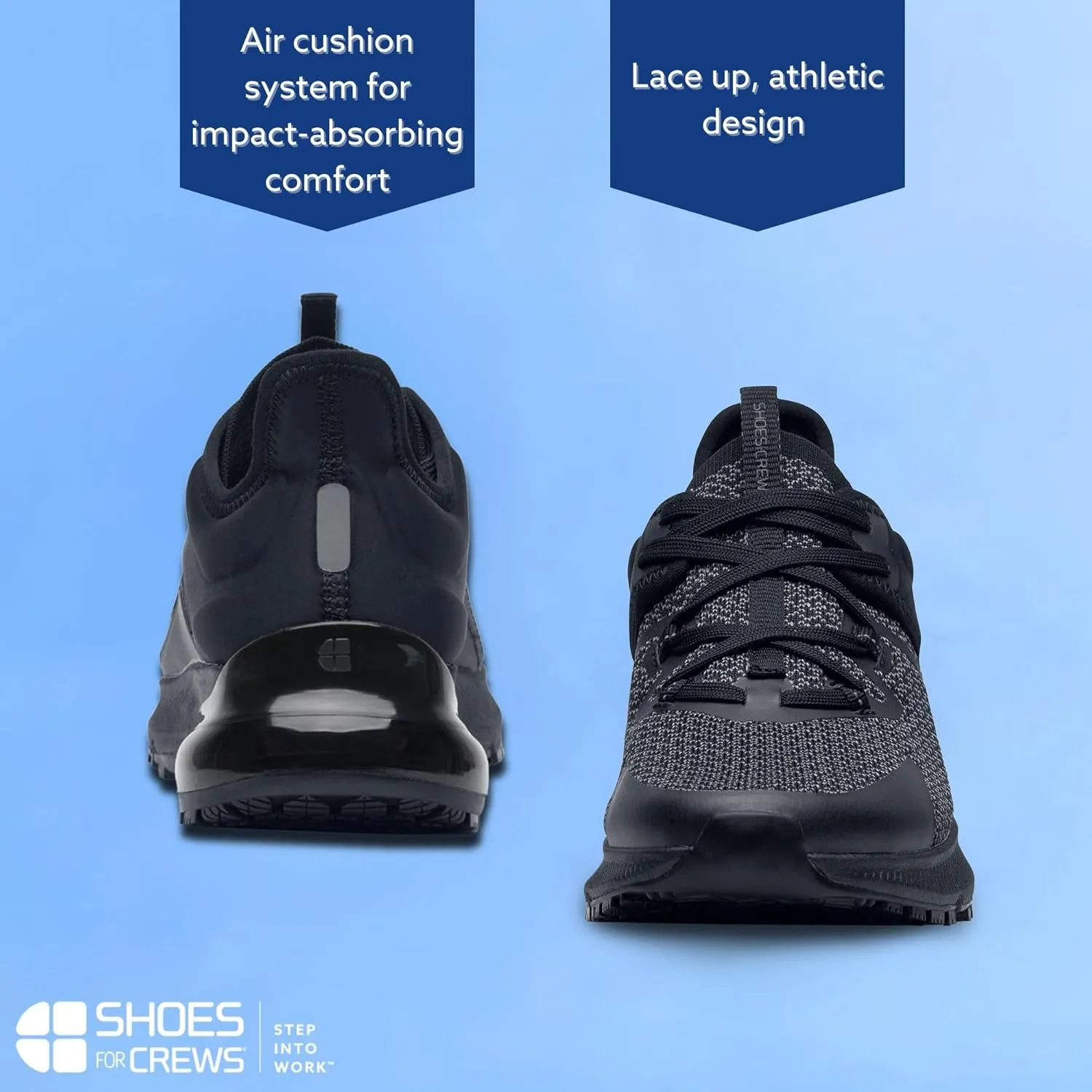 Shoes for Crews Brakly, Men's, Women's, Unisex Slip Resistant Work Shoes, Water Resistant Sneakers, Black or Black/Red