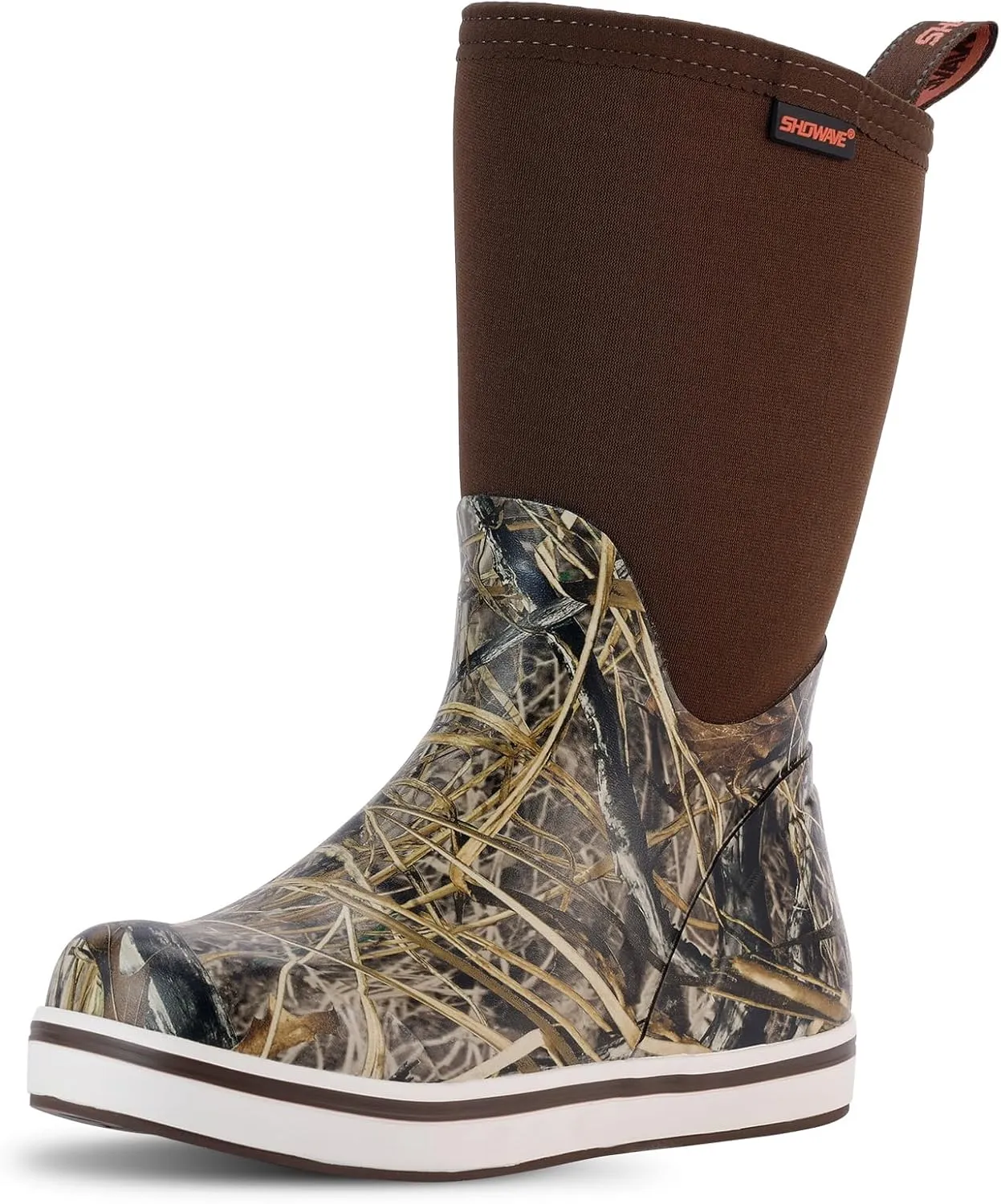 Showave Kid's Mid Calf Deck Boots Boys Girls Waterproof Insulated Rubber Rain Boots Durable Mud Boots for Cold Day