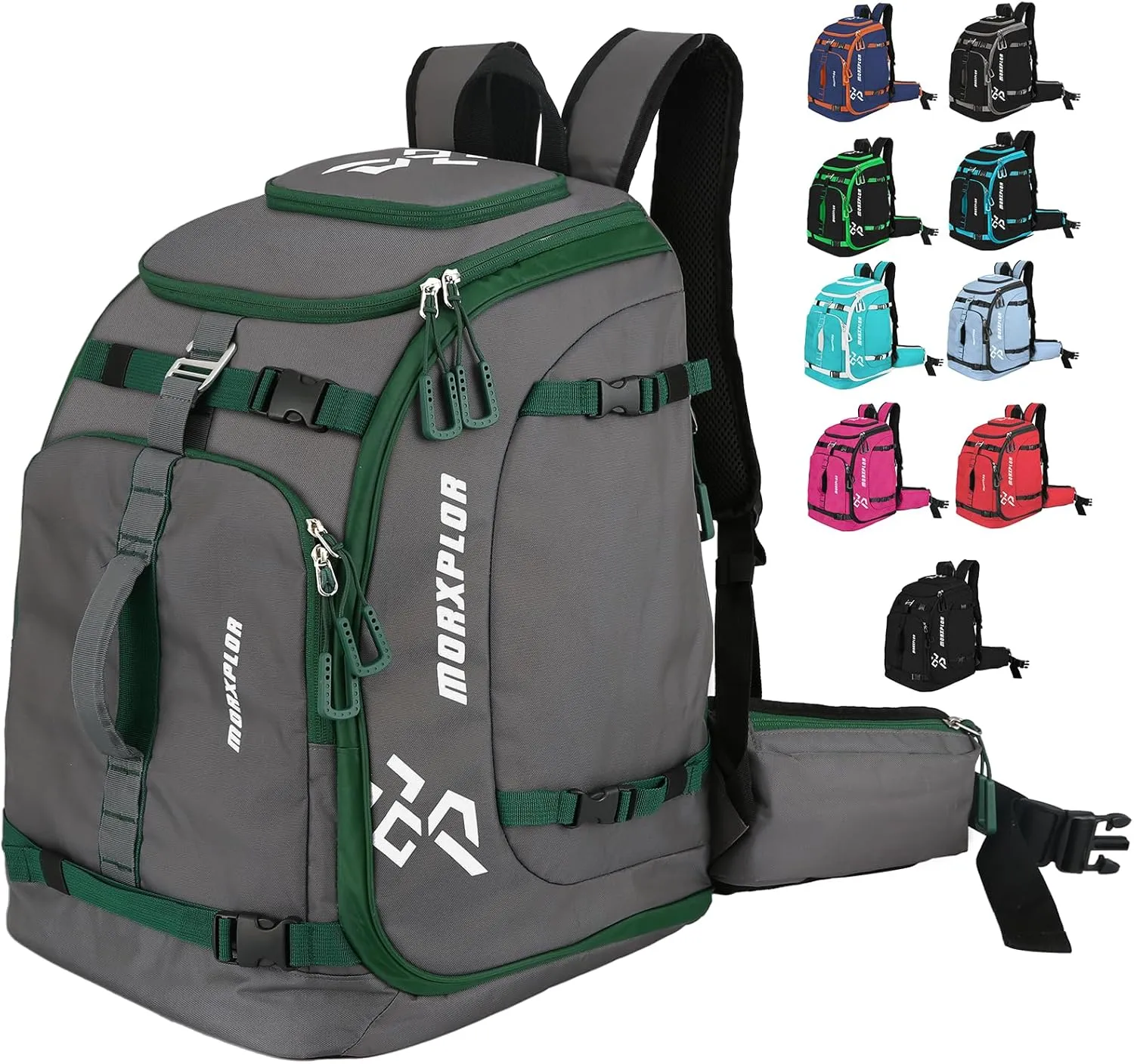 Ski Boot Bag - 65L Padded, Waterproof Ski Travel Backpack for Gear & Accessories