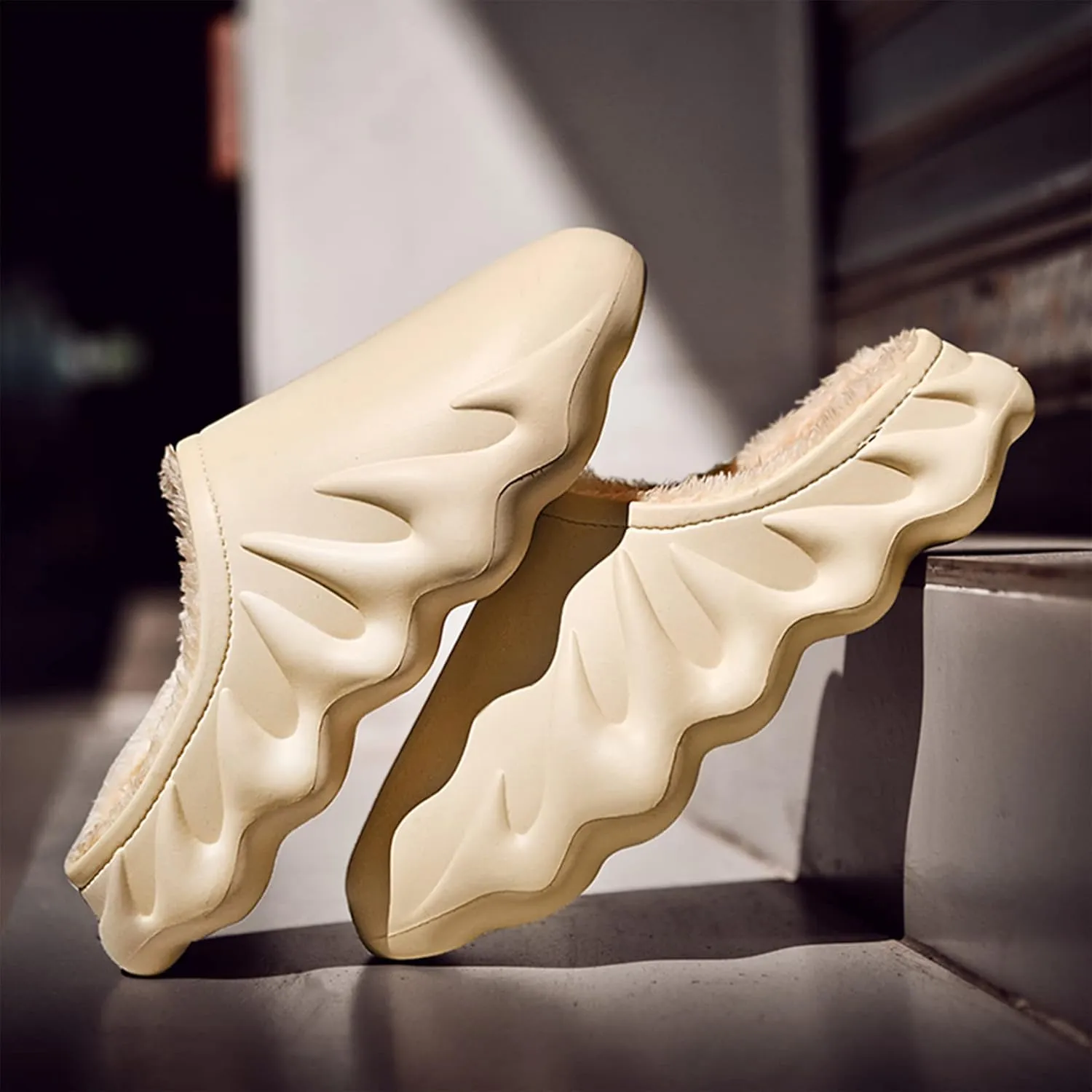 Slippers for Woman Mens Indoor Outdoor EVA Waterproof Fur Lined Clog Memory Foam House Slippers