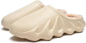 Slippers for Woman Mens Indoor Outdoor EVA Waterproof Fur Lined Clog Memory Foam House Slippers