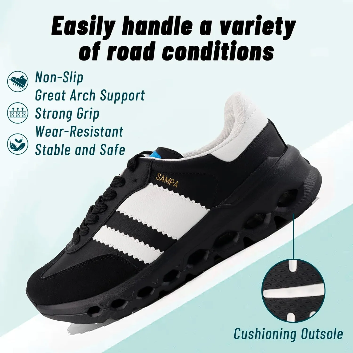 Sneakers for Women Men Non-Slip Work Shoes Casual Lace-Up Tennis Shoes Womens Fashion Sneakers - Lightweight Arch Support All-Day Comfort Sneakers