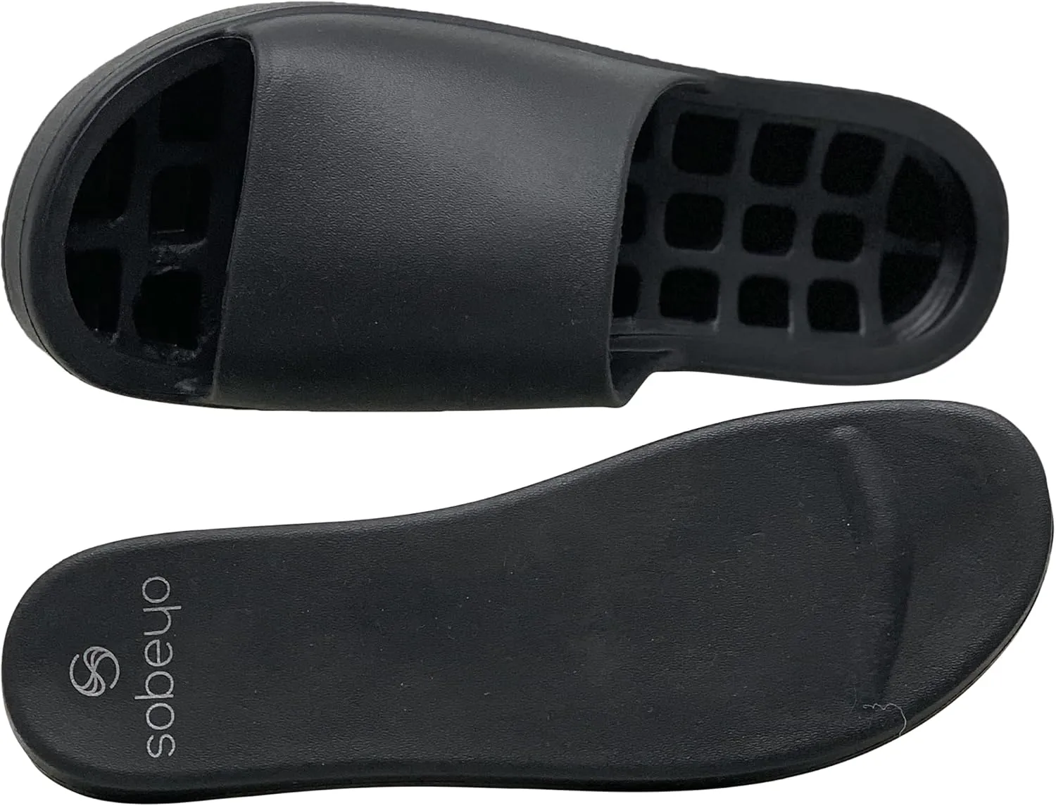 SOBEYO Women's One Band Slide Wedge Platform Sandals Slip-On Flip Flops EVA Soft Light-Weight Sole