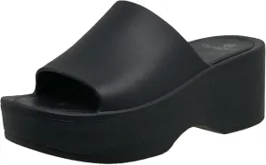 SOBEYO Women's One Band Slide Wedge Platform Sandals Slip-On Flip Flops EVA Soft Light-Weight Sole
