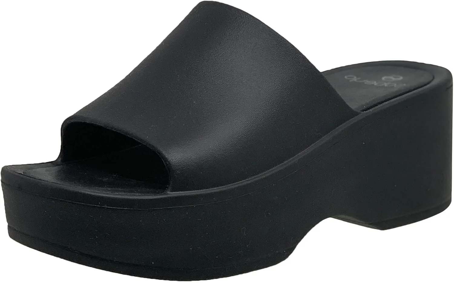 SOBEYO Women's One Band Slide Wedge Platform Sandals Slip-On Flip Flops EVA Soft Light-Weight Sole