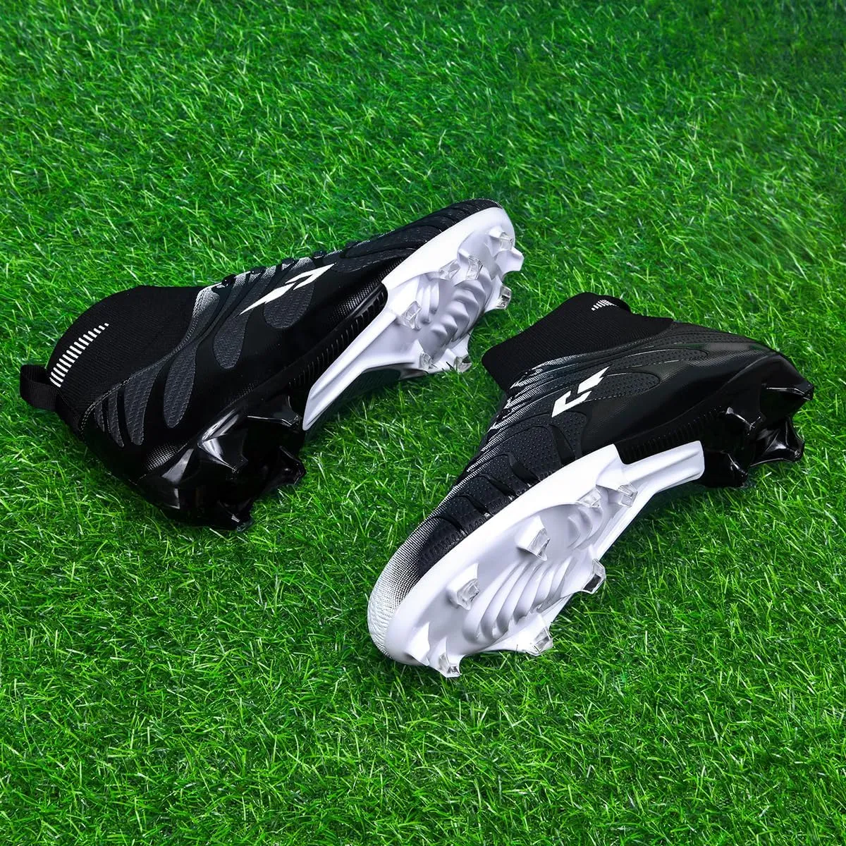 Soccer Cleats for Mens Womens Lightweight Training Football Shoes Unisex Outdoor High Ankle Sneaker
